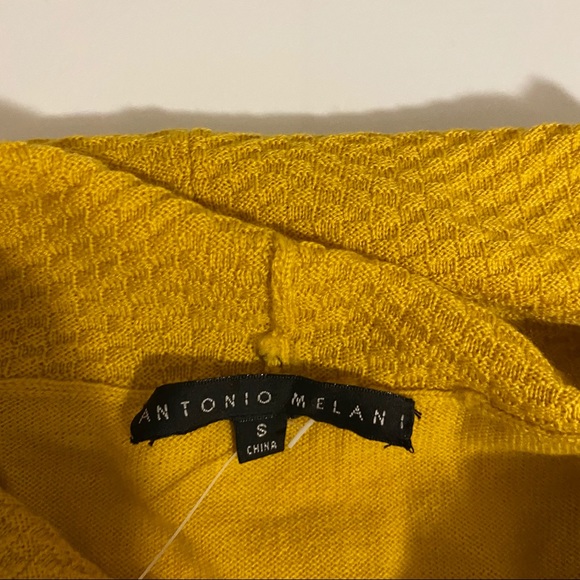 New 100% Merino Wool Antonio Melani Kyla  Mustard knit Small  Sleeveless Top - Picture 2 of 6